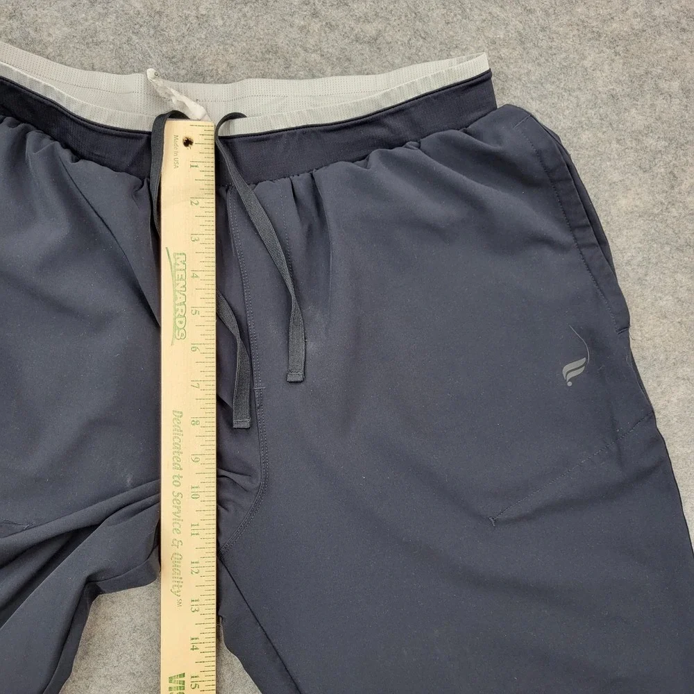 Fabletics Pants Mens‎ Large Blue Stretch Joggers Elastic Waist Zip Pockets